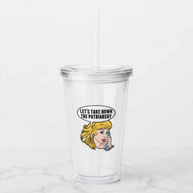 Copo De Acrílico Mulheres Retrorísticas Pop Feministas Engraçadas (Frente)