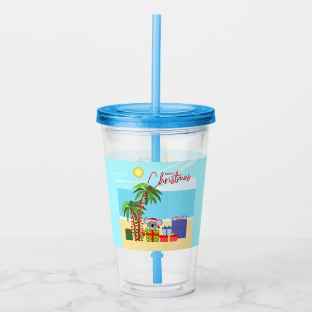 Copo De Acrílico Natal na Austrália (Frente)