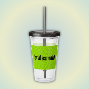 Copo De Acrílico Neon Slime Green Summer Bachelorette Bridesmaid