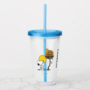 Copo De Acrílico Ninho de Snoopy & Woodstock com Jack O' Lanterna