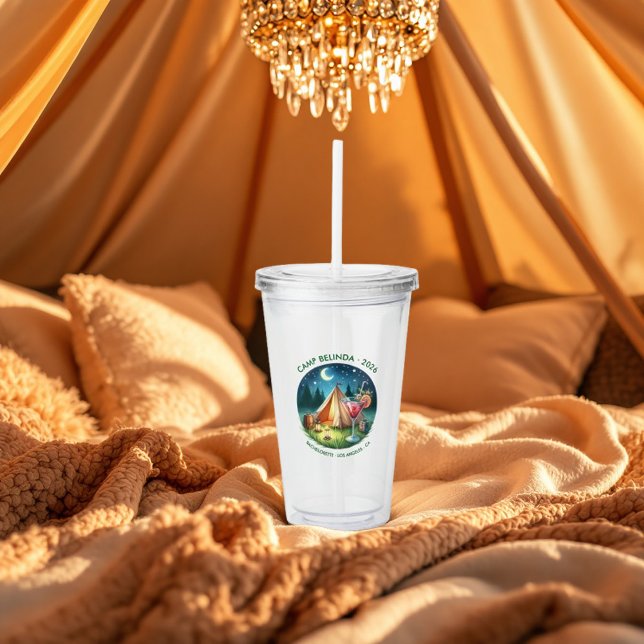 Copo De Acrílico Noiva de Acampamento Personalizada Rústica  (Rustic Camp Bride Personalized Acrylic Tumbler)