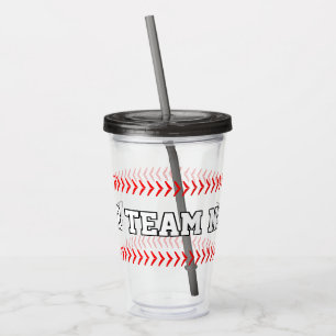 Copo De Acrílico Nome da equipe personalizada do jogador de basebol
