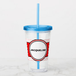 Copo De Acrílico Nome da Reunião da Família Red Bolinhas