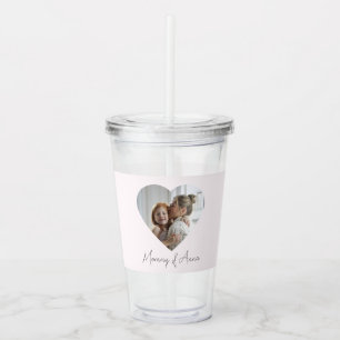 Copo De Acrílico Nome e Foto Personalizados da Mamãe Tumbler de A
