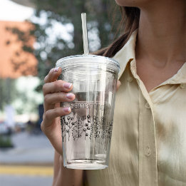 Copo De Acrílico Nome Floral