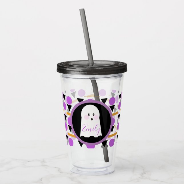 Copo De Acrílico Nome Monograma do Fantasma do Fantasma do Cavalo d (Esquerda)