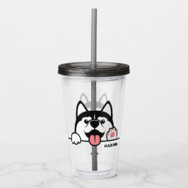 Copo De Acrílico Nome Personalizado Cole Siberian Husky