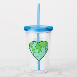 Copo De Acrílico Nome personalizado e texto Tumblers Earth Love