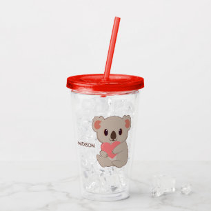 Copo De Acrílico Nome Personalizado Love Koala