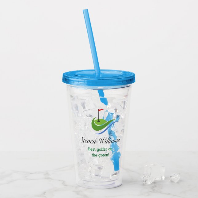Copo De Acrílico Nome Personalizado Melhor Tumbler Plástico Golfer (Gelo frontal)