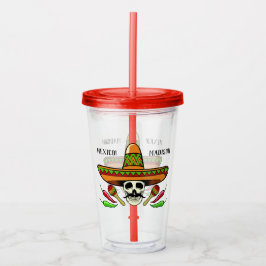 Copo De Acrílico Nome personalizado / texto Tumblers do crânio mexi