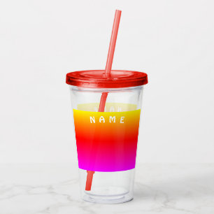 Copo De Acrílico Nome personalizado Tumbler acrílico com lindas cor