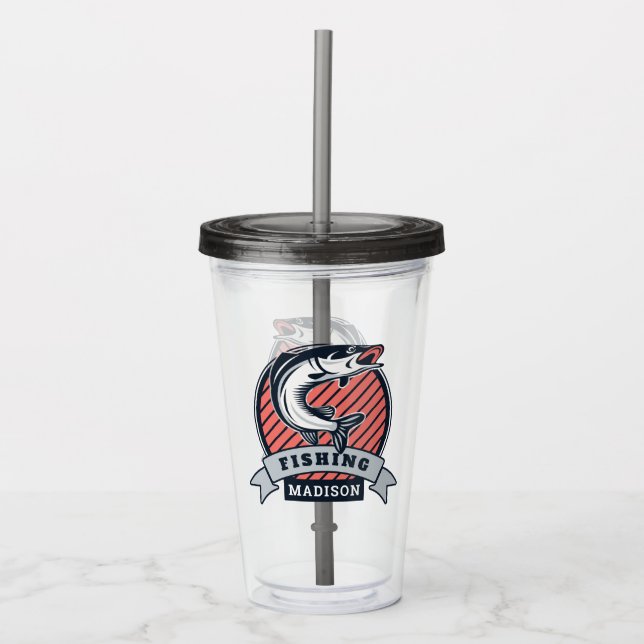 Copo De Acrílico Nome personalizado Tumblers Fisher (Frente)