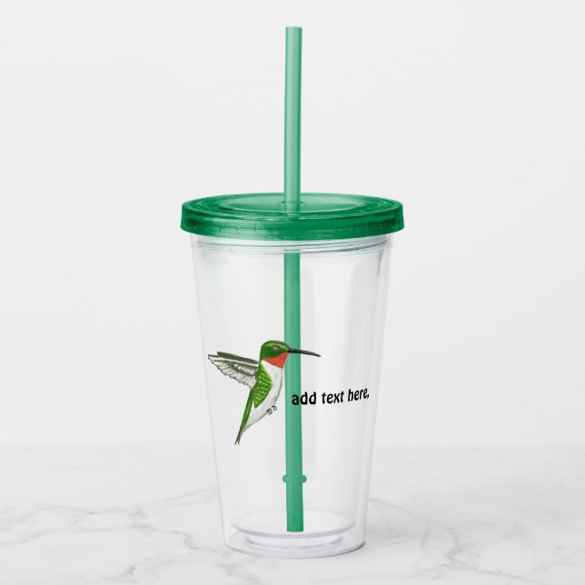 Copo De Acrílico O colibri personaliza a caneca de viagem, (Frente)