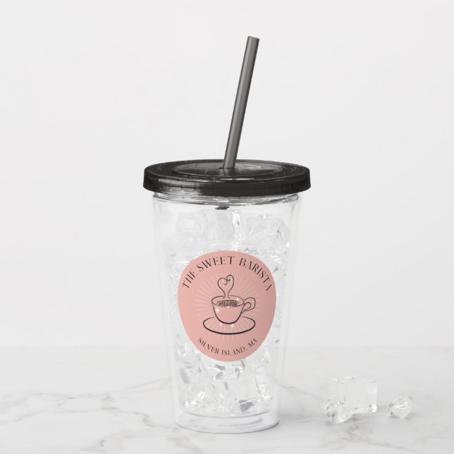 Copo De Acrílico O Doce Barista Acrílico Tumbler (Gelo traseiro)