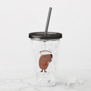Copo De Acrílico Óptica desenho animado de capybara ukulele