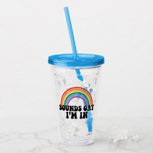 Copo De Acrílico Orgulho Gay LGBT Arco-íris Soa Gay Estou Dentro