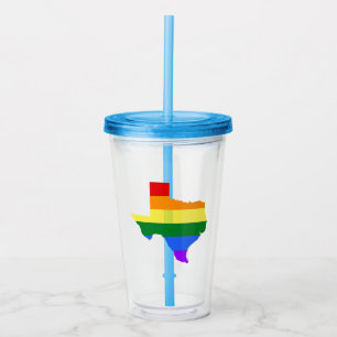 Copo De Acrílico Orgulho gay Texas Rainbow