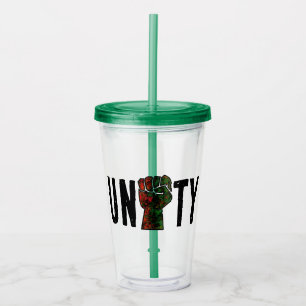 Copo De Acrílico orgulho negro vermelho punho verde pano-africano