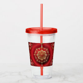 Copo De Acrílico Ornações decorativas vermelhas Tumbler acrílico de