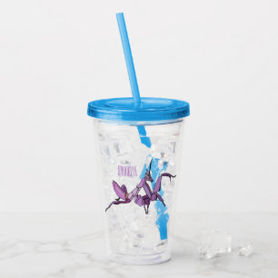 Copo De Acrílico Orquídea de desenho