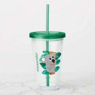 Copo De Acrílico Os miúdos do Koala da aguarela personalizaram o