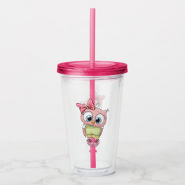 Copo De Acrílico Owl Acrylic Tumbler