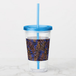 Copo De Acrílico Padrão de impressão do leopardo e da zebra luxuoso