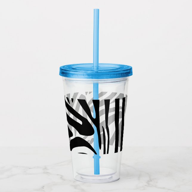 Copo De Acrílico Padrão zebra (Frente)