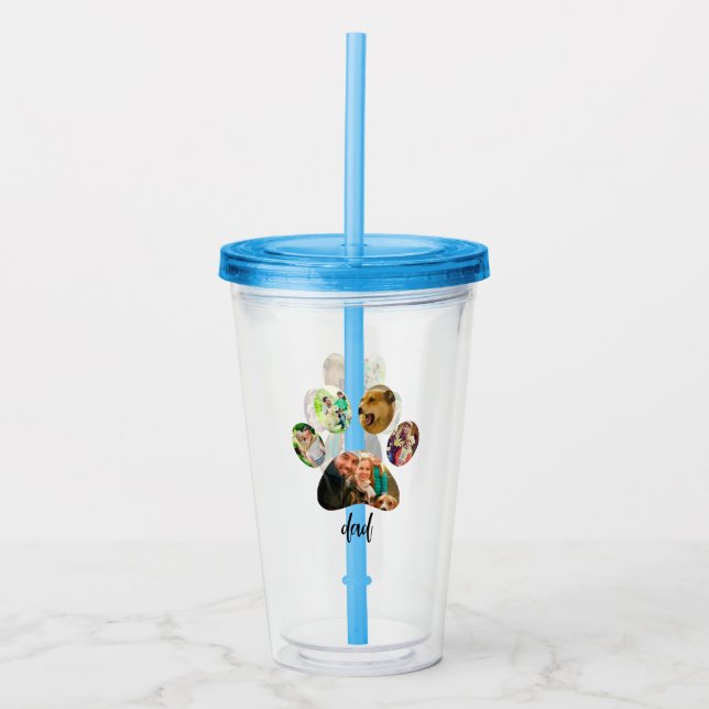 Copo De Acrílico Pai dia de os pais | Colagem de Fotografias de Imp (Frente)