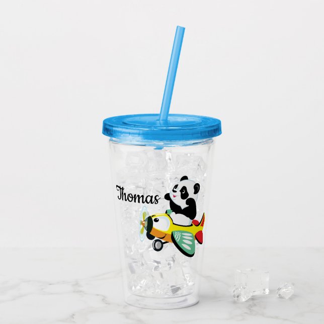 Copo De Acrílico Panfleto Personalizado de Panda para Crianças (Gelo traseiro)