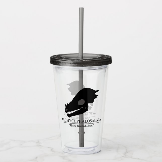 Copo De Acrílico Paquicefalossauro Crânio (Frente)
