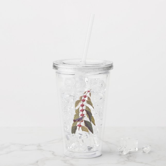 Copo De Acrílico Pássaro Canino Verde Azul de Audubon (Gelo traseiro)