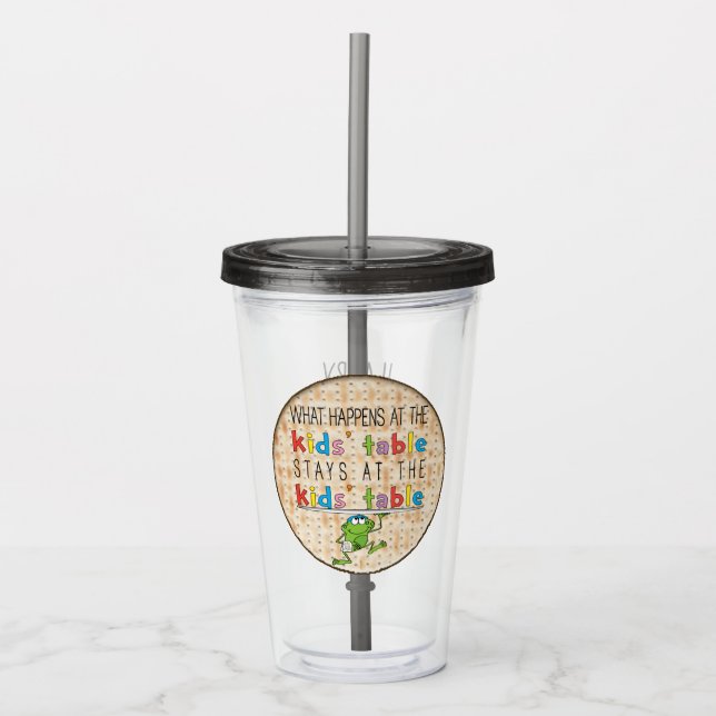 Copo De Acrílico Passover Acrílico Tumbler 16 oz A Mesa das Criança (Frente)