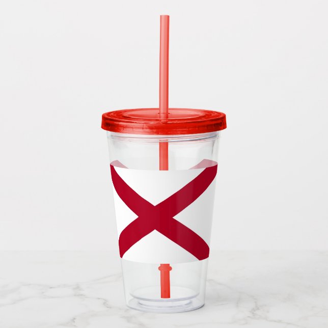 Copo De Acrílico Patriotic Acrylic Tumbler com bandeira do Alabama, (Frente)