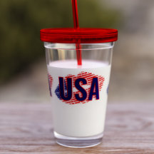 Patriótica EUA Flag Lipstick Kiss Acrylic Tumbler