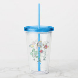 Copo De Acrílico Peixes, fundos marinhos, mar.