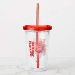Copo De Acrílico Peony Tumbler Personalizou Floral para a mãe