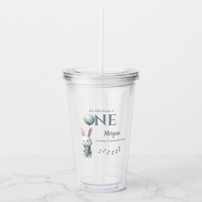 Copo De Acrílico Pequeno Coelhinho Transformando Um primeiro aniver (Frente)