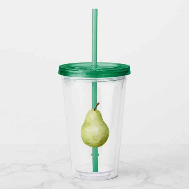 Copo De Acrílico Pera Fruta Verde (Frente)