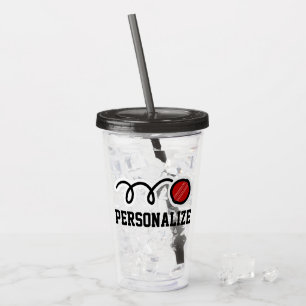 Copo de acrílico personalizado jogador de críquete