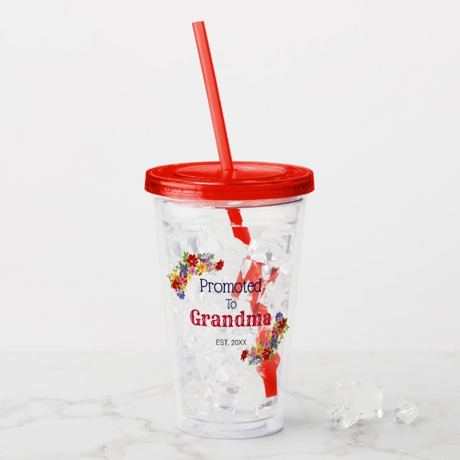 Copo De Acrílico Personalizado Promovido Para Vovó Acrílico Tumbler (Gelo frontal)