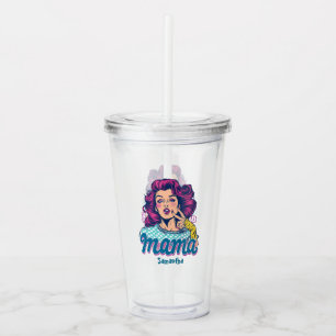 Copo De Acrílico Personalizado Retro Mama Pop Art (11)