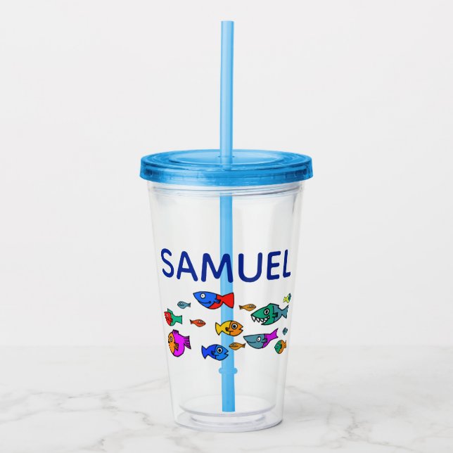 Copo De Acrílico Personalizar Taça de Tumbler de Peixe (Frente)