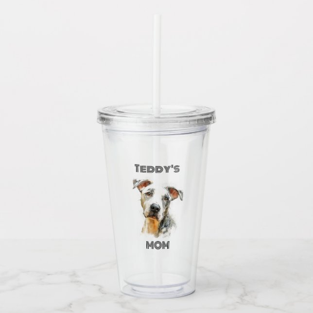 Copo De Acrílico Personalized Dog Mom Photo Acrylic Tumbler  (Frente)