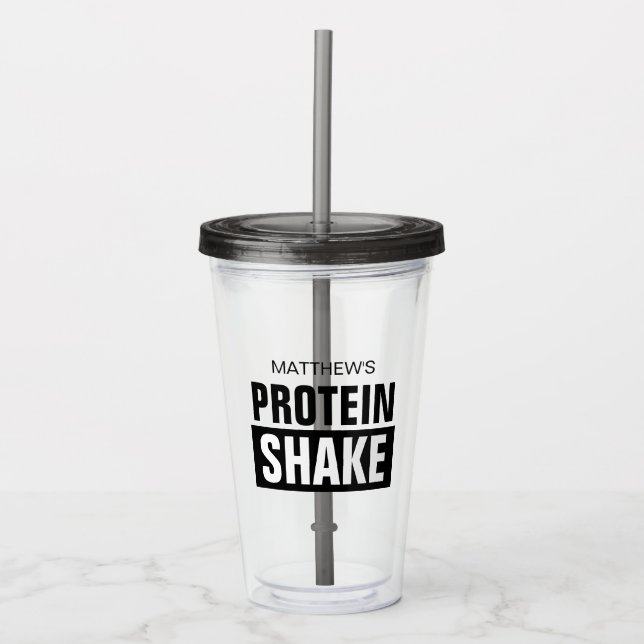 Copo De Acrílico Personalized protein shake Acrylic Tumbler cup (Frente)