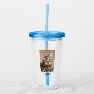 Copo De Acrílico Pet Cat Dog Foto Personalizada de Presente Acrílic