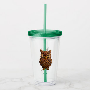 Copo De Acrílico Pine Cone Owl