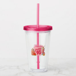 Copo De Acrílico Pink Sweet Sixteen Drinking Glass