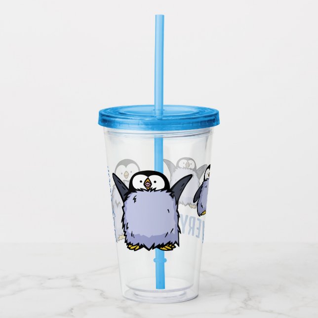 Copo De Acrílico Pintinho Pinguim Personalizado Grande e Feliz Tumb (Frente)